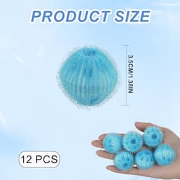 15-delige set haarverwijderaars - Nylon magische pluizenballen voor voorladers - Pluis- en vuilverwijderende wasballen - Anti-klit pluizenballen - Lichtblauw — thumbnail 5