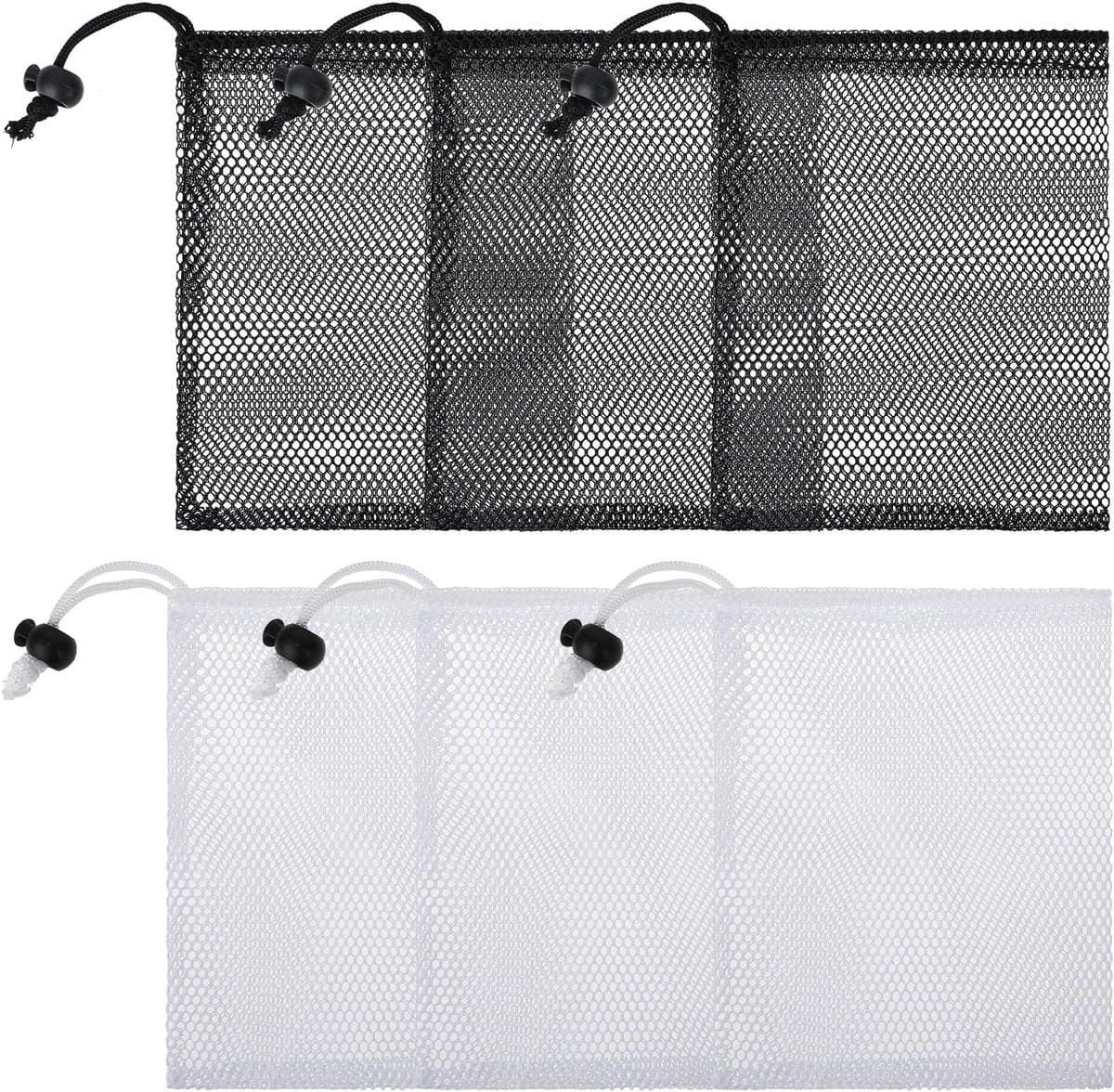 IMPERATORIS® Waszakjes voor Wasmachine - Bescherming voor Fijne Was en Schoenen - Mesh Wasnet met Rits - Voorkomt Slijtage - Set van 6 - zwart-wit - 15 x 20 cm — afbeelding 1