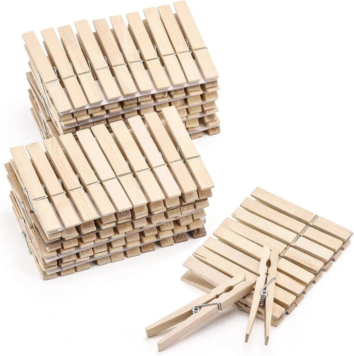Grote houten wasknijpers - 50 stuks, 7 cm - Ideaal voor knutselen en ophangen — afbeelding 1