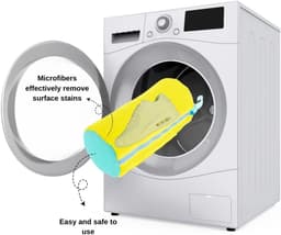 2 stuks-Waszakken voor Schoenen - Herbruikbare - Schoenenwaszak - Wasschoenenzak voor wasmachine en droger - deformatie reinigingsschoenenzak -Geel, Met Ritssluiting — thumbnail 4