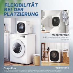Homcom Laundry Dryer-Staal, Kunststof-48L x 43B x 57H cm-Wit — thumbnail 3