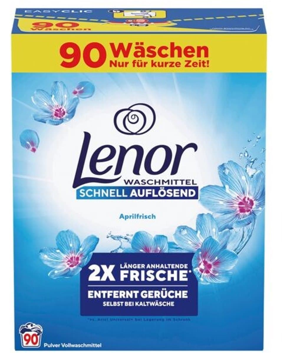 Lenor Aprifrisch – Waspoeder – 90 Wasbeurten – Snel Oplossend – Geurverwijderend — afbeelding 1