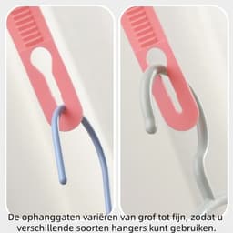 50 stuks - Winddichte kledinghangergespen - Anti-drop, winddichte en veilige vergrendelingsgespen voor het drogen - Verstelbare kledingstang om vallen te voorkomen, hangerbevestigingshaken - Gemengde kleuren (willekeurige kleuren) — thumbnail 5