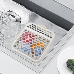 1-delige wasmand voor kleine artikelen - geschikt voor de vaatwasser - geschikt voor bestekdeksels, zilverwerk, cakevormen, lepels - wit — thumbnail 4