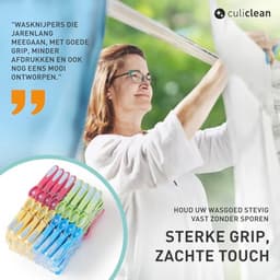 Bloem Wasknijpers 20 Stuks in Blauw en Wit - Knijpers voor Kleding en Huishouden — thumbnail 3