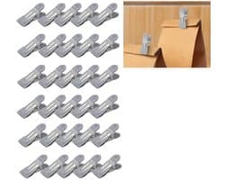 Wasknijpers - wasknijpers klein - Knijpers - handdoekclips - 30 stuks - Handdoekknijpers - sokken clips - sokkenclips - wasknijpers rvs - rvs wasknijpers - 5.5*2.5cm - Grijs