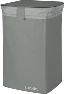 spirella Wasmand 50L - Polyester Wasmand met Deksel - Praktische Wassorteerder - Opvouwbaar Design - 34x34x52cm - Grijs — thumbnail 1