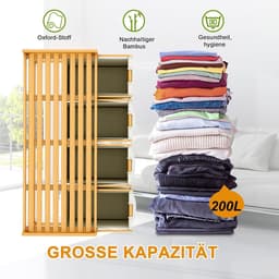Wassorteerder 4 Vakken - Wasmand - 200L -Beige — thumbnail 4