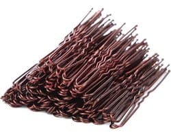 100x Grote U-vormige Haarspelden 7 cm Bruin - Professionele Metalen Bobby Pins met Opbergdoos