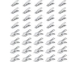 Stunq® 40 stuks roestvrijstalen wasknijpers, wasknijpers, klein, hartvormig ontwerp, wasknijpers voor strandlaken, winddichte wasknijpers voor sokken, handdoeken, kleding