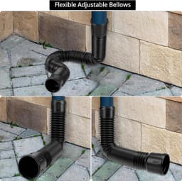 Ronde Flexibele Afvoerpijp Verlenging voor Dakgoten, PE-materiaal, 47-150 cm, Gras Betonvloeren Tuinen - 80/100 mm — thumbnail 4