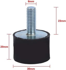 4x Rubber Vibratiedempers M6 & M8 - Trillingsisolatie Silent Blocks voor Machines en Auto's — thumbnail 2