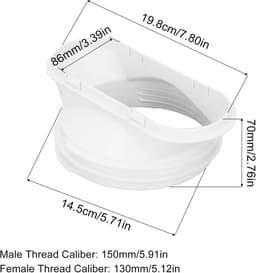 Airconditioning adapter voor ramen met platte mond - afvoerslangaansluiting - 5,9 inch slang - mobiele airconditioning accessoires. — thumbnail 3
