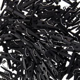 Kleine Zwarte Houten Wasknijpers - Set van 100 Stuks voor Knutselen en Decoratie — thumbnail 2