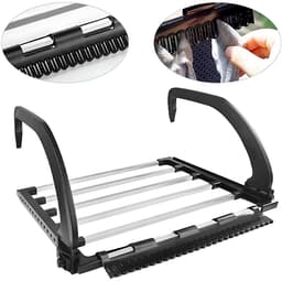 Droogrek Hangend - Ophangen aan radiator, deur, douchewand of balkon - Verstelbare ophanghaken - Met Sokkenrekje - Zwart — thumbnail 5
