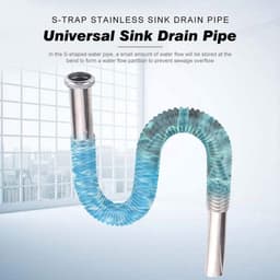 ANMI® Flexibele Sifon voor Wastafel – Roestvrijstalen Afvoerbuis 32 mm – Verstelbare Afvoerslang voor Keuken of Badkamer – Waterdicht & Corrosiebestendig — thumbnail 3