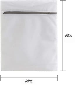 4 stuks - Waszakken - Set waszakken van gaas - Geschikt voor het wassen van delicate kledingstukken, ondergoed, sokken en opslag tijdens het reizen - Groot formaat: 60 x 60 cm - Wit — thumbnail 2