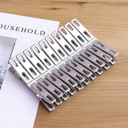 20x RVS Kledingclips - Sterke Metalen Waslijn Pinnen voor Sokken, Handdoeken en Afdichten — thumbnail 1