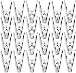 Roestvrijstalen Wasknijpers - Kledingclips Ophangclips - Was ophangen - Sterke grip - 48 stuks - Zilverkleurig — thumbnail 2