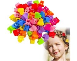 100 stuks Mini Haarspeldjes en Klauwklemmen - Kleine Plastic Haarklemmen voor Meisjes en Dames