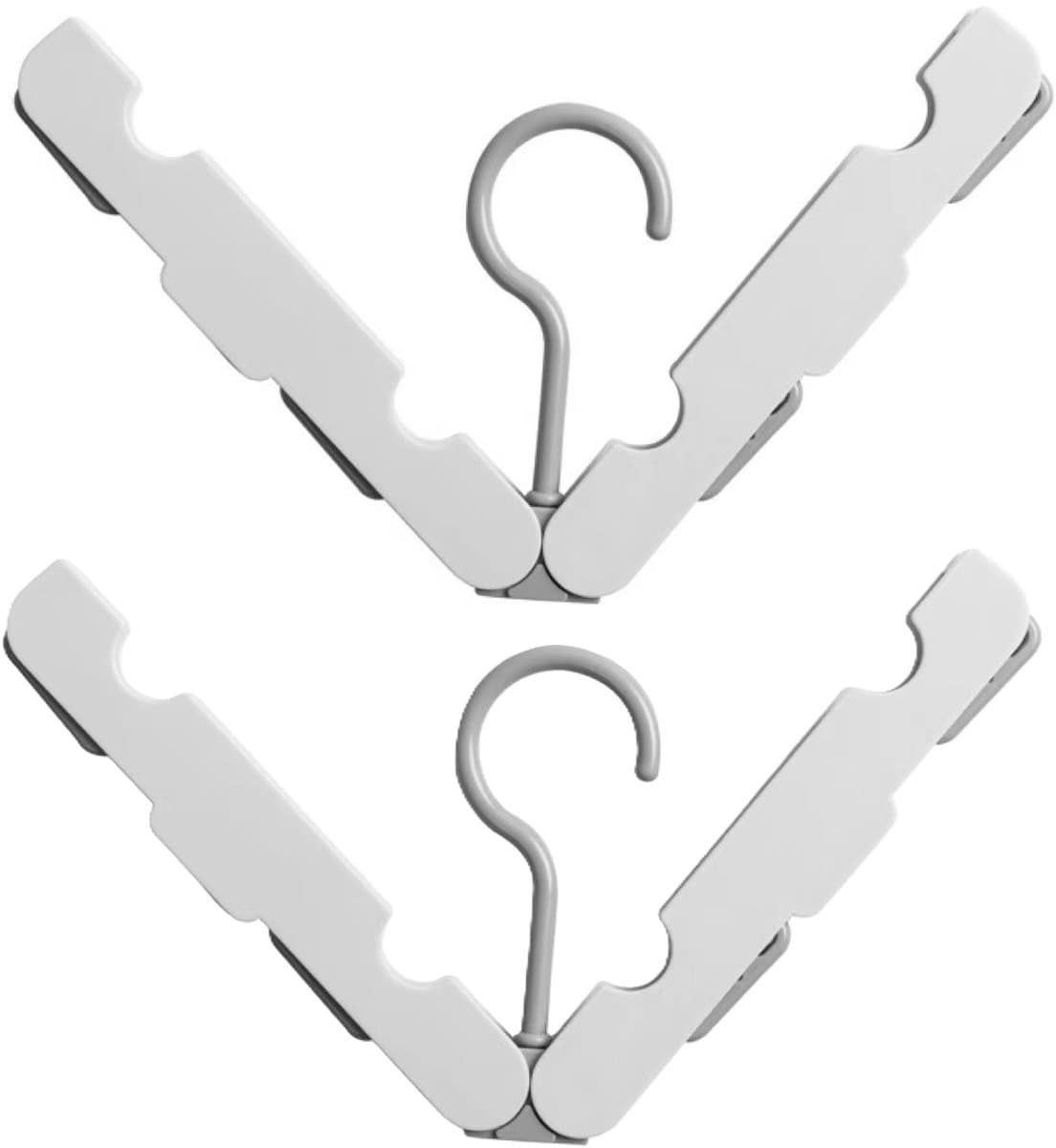 Wasrek inklapbaar - Wasrek Hangend - Draagbare opvouwbare hanger met haak - Ideaal voor op reis, kampeerders, reizigers en kleine ruimtes - Tweedelig pakket - Grijsachtig wit — afbeelding 1