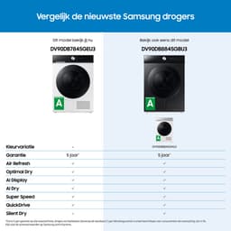 Samsung DV9UDG52A0AHEN Wasdroger - Warmtepompdroger - 9kg - Wit - NL/FR - 5 jaar garantie in Nederland — thumbnail 3