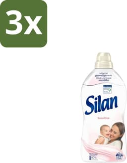 3 x Silan – Wasverzachter – Sensitive – 1144 ml - Wasverzachter - Gevoelige Huid - Hypoallergene - Huidvriendelijk - Wasgoed Zachtheid — thumbnail 1