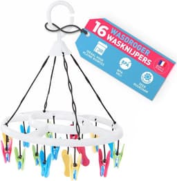 Wasknijpers met 16 zachte clips in diverse kleuren — thumbnail 1