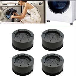 4 stuks Wasmachine Trillingsdempers - Vibratie demper pads - Antislipmatjes - Trillingsmat-Zwart — thumbnail 2