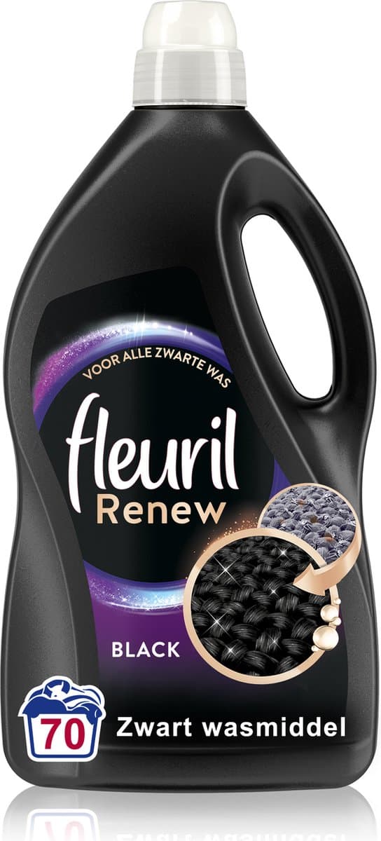 Fleuril Renew Zwart - Vloeibaar Wasmiddel - Voordeelverpakking - 70 Wasbeurten — afbeelding 1