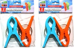 Jedermann Handdoekknijpers XL - 10x - blauw/geel - kunststof - 12 cm - wasknijpers — thumbnail 4