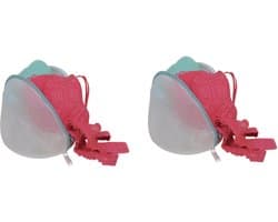 MSV Waszak voor delicaat wasgoed - 2x - lingerie/bh waszak - wit - 11 x 18 x 13 cm