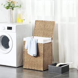 Hoppa! | Wasmand | Handgeweven Synthetisch Rotan | 90 L | Natuurlijke Kleur | 46 x 33 x 60 cm (L x D x H) — thumbnail 4