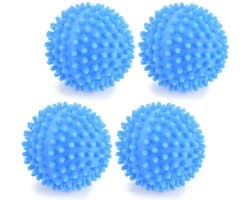 DW4Trading 4x Herbruikbare Drogerballen - Wasbollen - Siliconen - Sneller Droog - Anti-kreuk - Energiebesparing