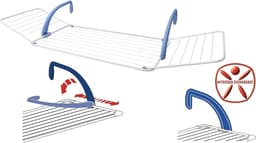 Inklapbaar Droogrek Universeel Wasrek voor in de Badkamer/Tuin/Slaapkamer/Balkon - Aluminium . — thumbnail 1