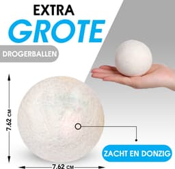 Krexs Drogerballen – 6 Stuks – Wasballen – Wasbollen – Wasdroger Ballen – Droogballen – Wol — thumbnail 4