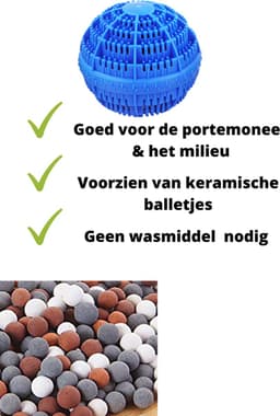 V&P Wasbol set van 2 - wasbal - keramische balletjes - blauw - wasmachine reiniger - wasmachine - zonder gebruik van wasmiddel — thumbnail 3