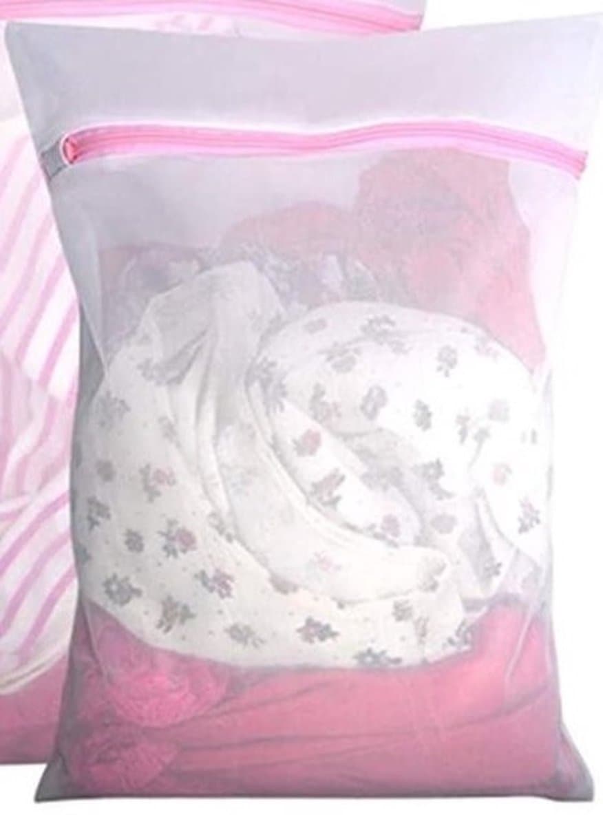 Waszakken - Wit / Roze - Polyester - 20 x 29 & 30 x 39 cm — afbeelding 1