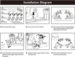 Verstelbare Wasmachine Verhoger 41cm-64cm - Met 4 Paar Zwenkwielen En 4 Stelpoten - Geschikt Voor Grote Wasmachines Wasmachine verhoger — thumbnail 3