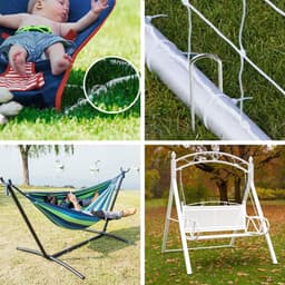 Grondanker hond Trampoline Kit 12 Inch 8 Stks U Type Sharp Ends Trampoline Pinnen Gegalvaniseerd Staal Ground Pegs Heavy Duty Voetbal Net Pegs Swing Pegs Trampoline Veiligheid Pins Grondanker hond — thumbnail 5