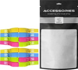 Somstyle Handdoek Knijpers - 16 Stuks - Wasknijpers - Strandlaken Klemmen voor Strandbed - Badlaken Clips - Groen, Blauw, Geel & Roze — thumbnail 2