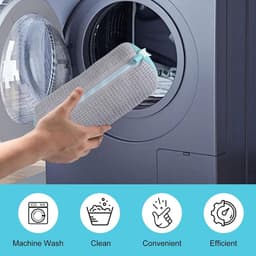 Herbruikbare Waszak voor Schoenen met Ritssluiting - Grijs - Voor Wasmachine en Droger - 2 Stuks — thumbnail 2