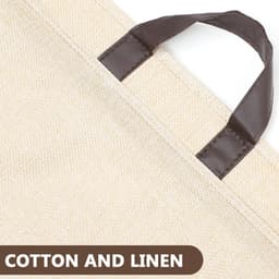 iBright hangende wasmand met Deksel - Inklapbare waszak - 60 Liter - Inclusief Muurbevestiging - Beige — thumbnail 5