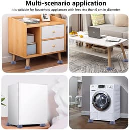 Trillingdempers Wasmachine 4 stuks - Trillingdempers - Wasmachine accessoires - Wasmachine voetjes - Anti trillings - Schokdempers wasmachine - Antislip rubber - Non slip - Anti-vibratiemat - Extra dik - Wasmachine - Droger - Koelkast — thumbnail 2