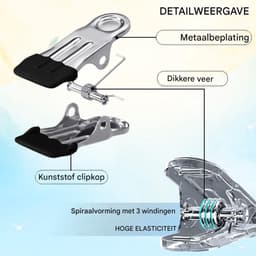 QTTVBTNA -Wasknijpers - Set van 30 - Roestvrijstalen Knijpers - Zwart, roestvrij, waterbestendig, windbestendig - Sterke veer, antislip rubberen coating - Multifunctioneel voor kleding, handdoeken, snacks en foto's - Voor thuis en reis — thumbnail 5