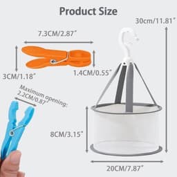 Kleurige Wasknijpers met Mand - Sterke Plastic Wasknijpers - Antislip en Windbestendig - Voor Binnen en Buiten — thumbnail 1