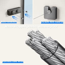Fil Double Linge Extérieur Intraakbare Ondersteuning Wandschilderij, Uitbreidbare Koord A Linge Intraakbare Interieur Etendoir Linge Exterieur Etendoir Mural Exterieur Sechoir Mural Interieur 4.2m (Zwart) — thumbnail 5