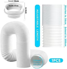 Airconditioningslang Verlenging 2 Meter – Ø 150 mm Binnen / 150 mm Buiten – Inclusief Adapter – Afvoerslang voor Mobiele Airco – Flexibele Airco Afvoerslang — thumbnail 2