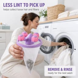 Pluisvanger wasmachine 4 stuks - roterende roller - effectief dierenhaar verwijderen - voor schone was - ShopVlot — thumbnail 3