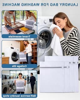 Waszakken Set van 4 Stuks, Fijnmazig en Duurzaam Wasnet met Rits, Beschermt Kleding, Ideaal voor BH, Ondergoed en Delicate Was — thumbnail 4